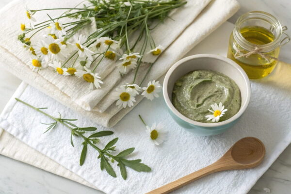 Gesichtsmaske mit Kräutern und natürlichen Zutaten selbst herstellen DIY-Gesichtspflege mit Kräutern: Maske mit frischen Pflanzen selbst anrühren